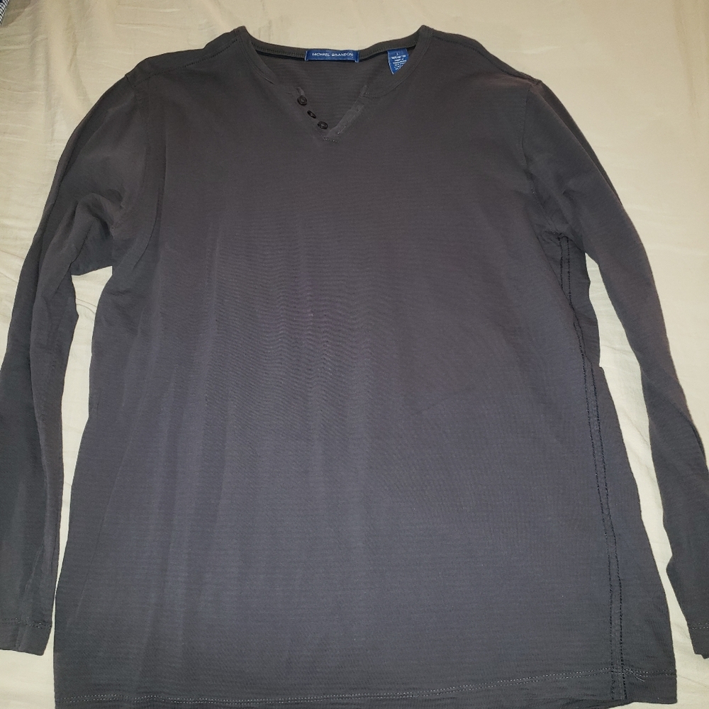 Long sleeve Henley charcoal